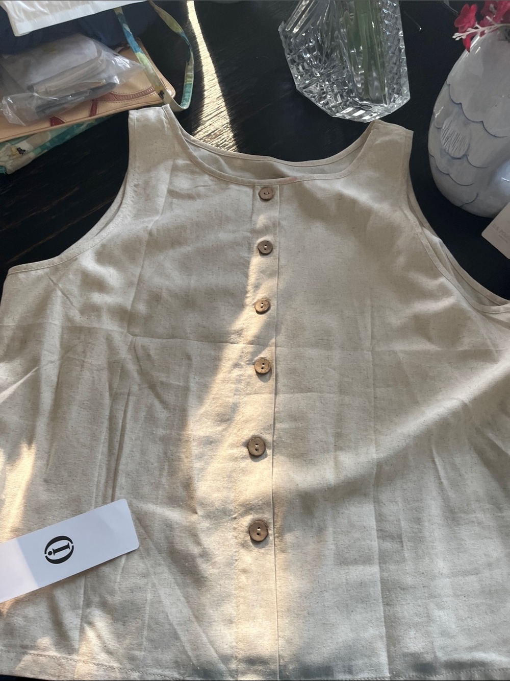 Linen tank Top. L